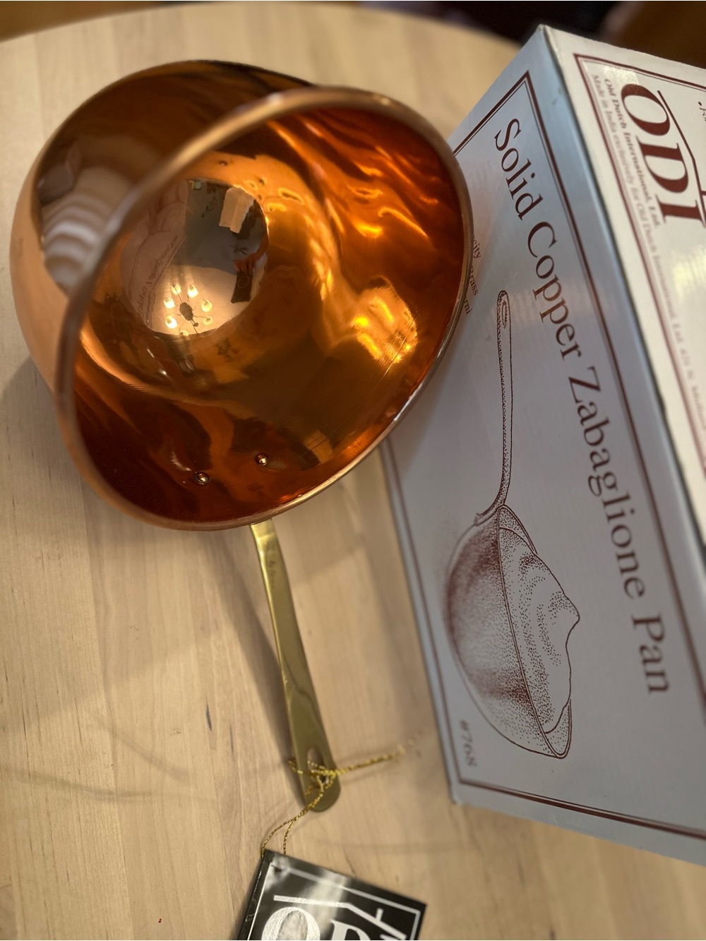 Old Dutch International Solid Copper Zabaglione Pan in Copper and Gold